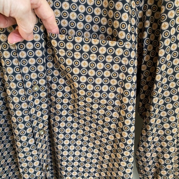 IKE Behar New York Vintage Men’s Dress Shirt in Black and Gold. Large - Picture 4 of 14